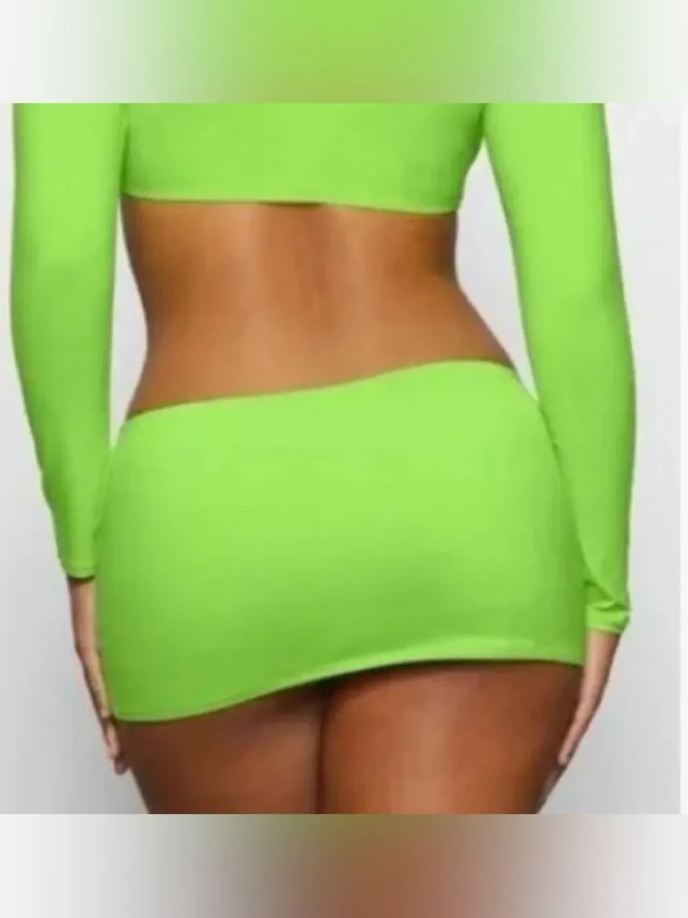 SKIMS Neon Green Swim Skirt Cover-Up
